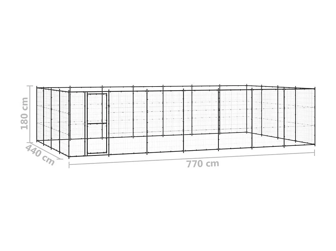 Canil externo para animais cercado para animais de estimação parque para cães aço 3388 m² 02_0000370