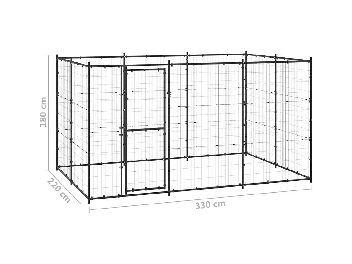 Chenil extérieur cage enclos 330 x 220 x 180 cm 02_0000386