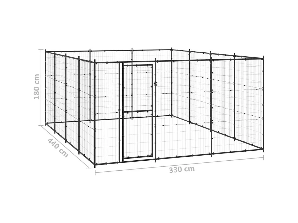 Chenil extérieur cage enclos 330 x 440 x 180 cm 02_0000381