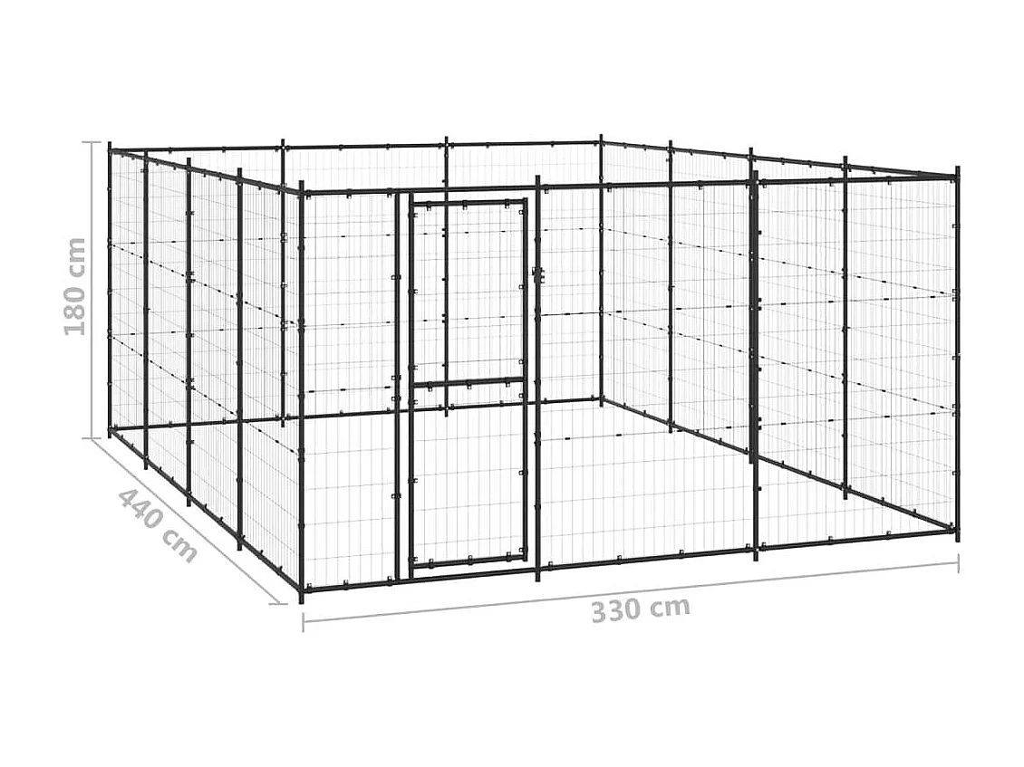 Chenil extérieur cage enclos 330 x 440 x 180 cm 02_0000381