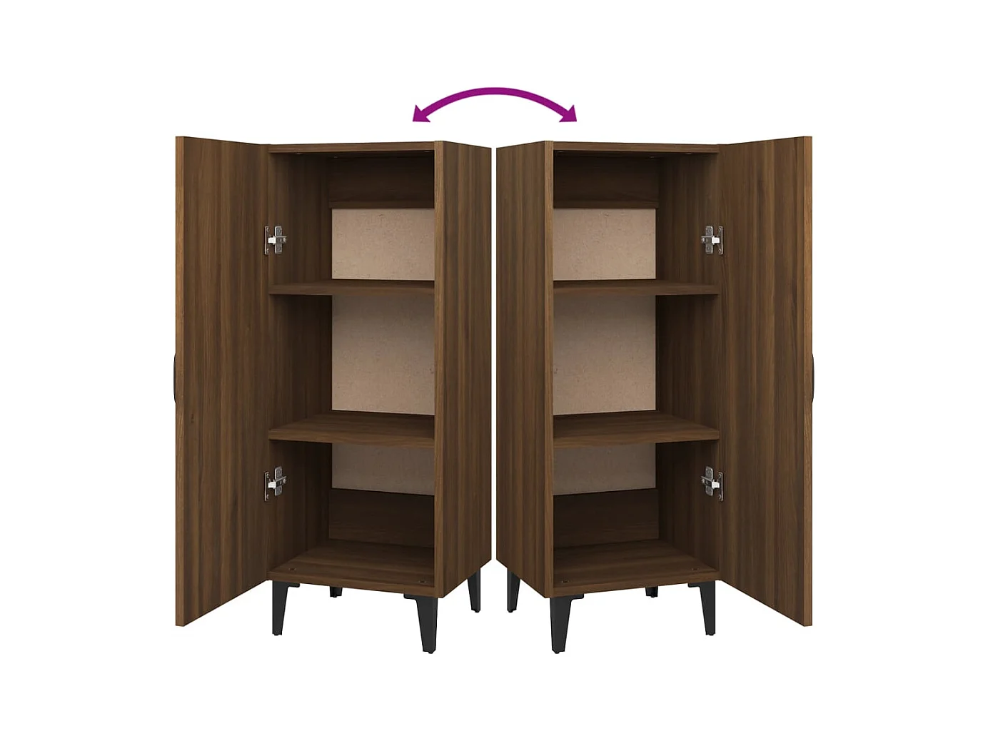 Buffet aparador cômoda armário unidade de armazenamento organizador cozinha sala de estar 34,5 x 34 x 90 cm madeira trabalhada marrom 02_0031195