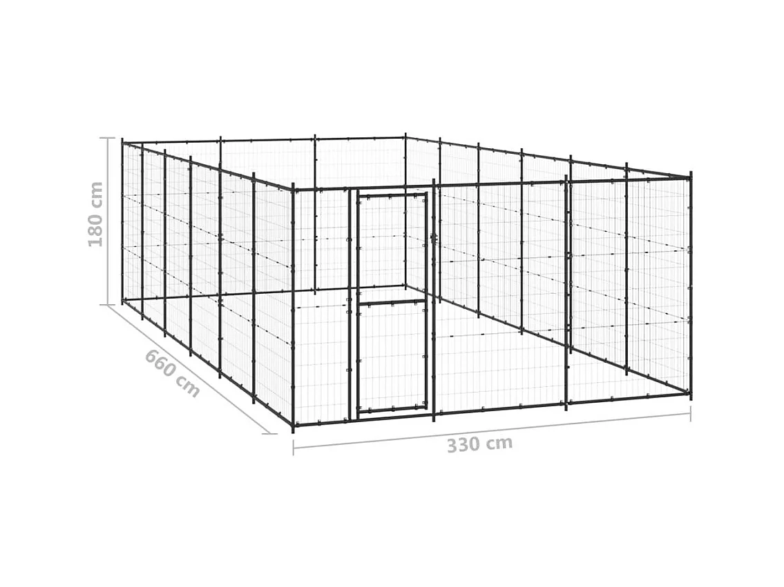 Chenil extérieur cage enclos 330 x 660 x 180 cm 02_0000364