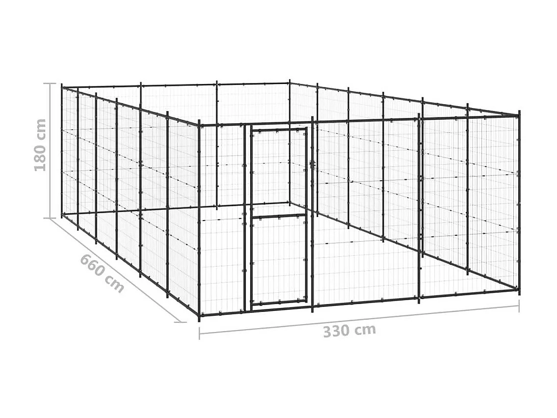 Chenil extérieur cage enclos 330 x 660 x 180 cm 02_0000364