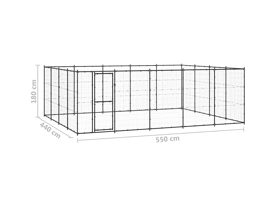 Chenil extérieur cage enclos 550 x 440 x 180 cm 02_0000366