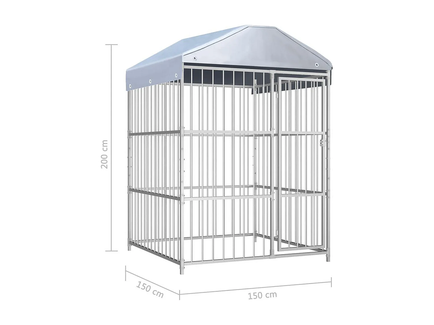 Chenil extérieur cage enclos 150 x 150 x 200 cm 02_0000322