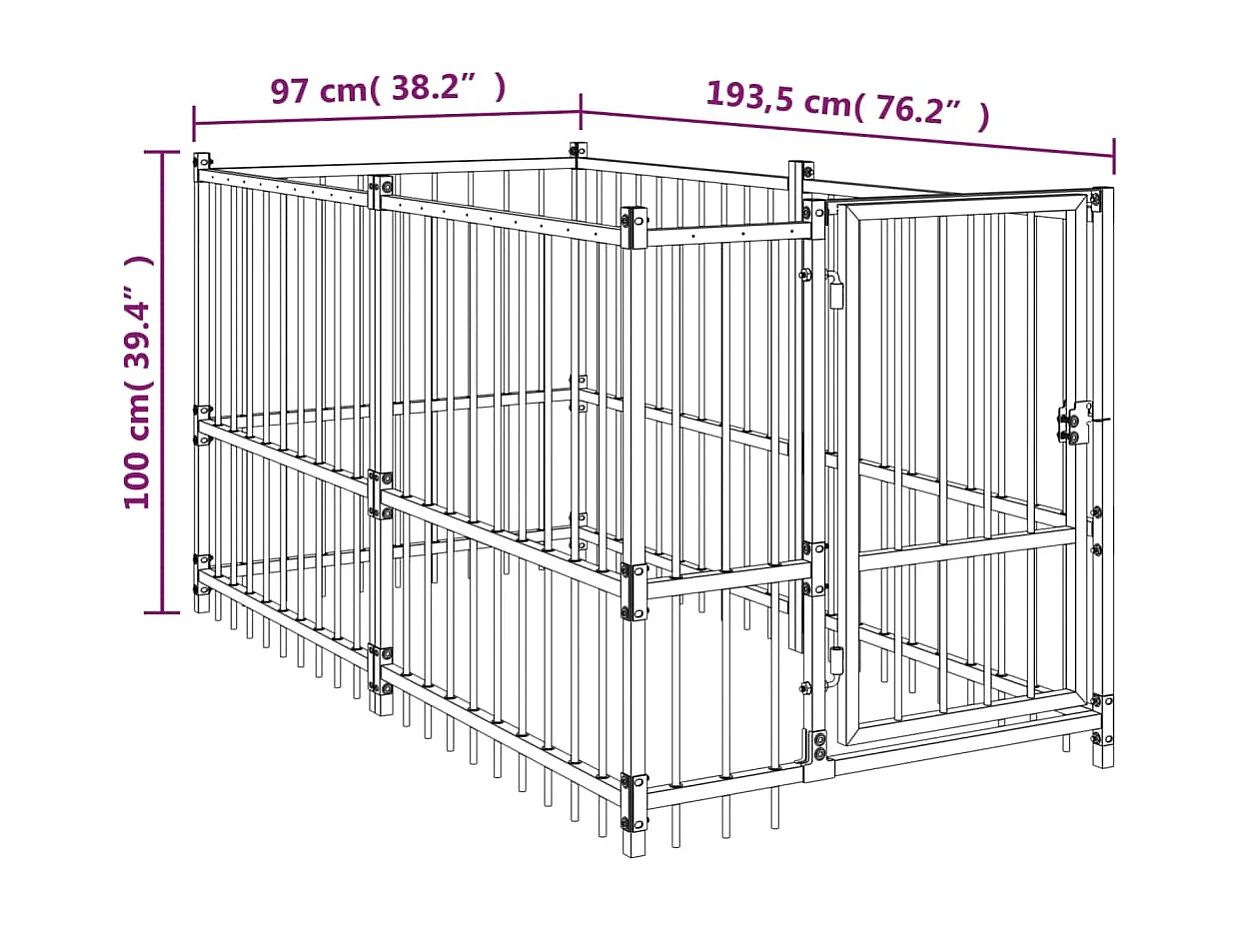 Chenil pour chien 193,5 193.5 x 97 x 100 cm 02_0041918