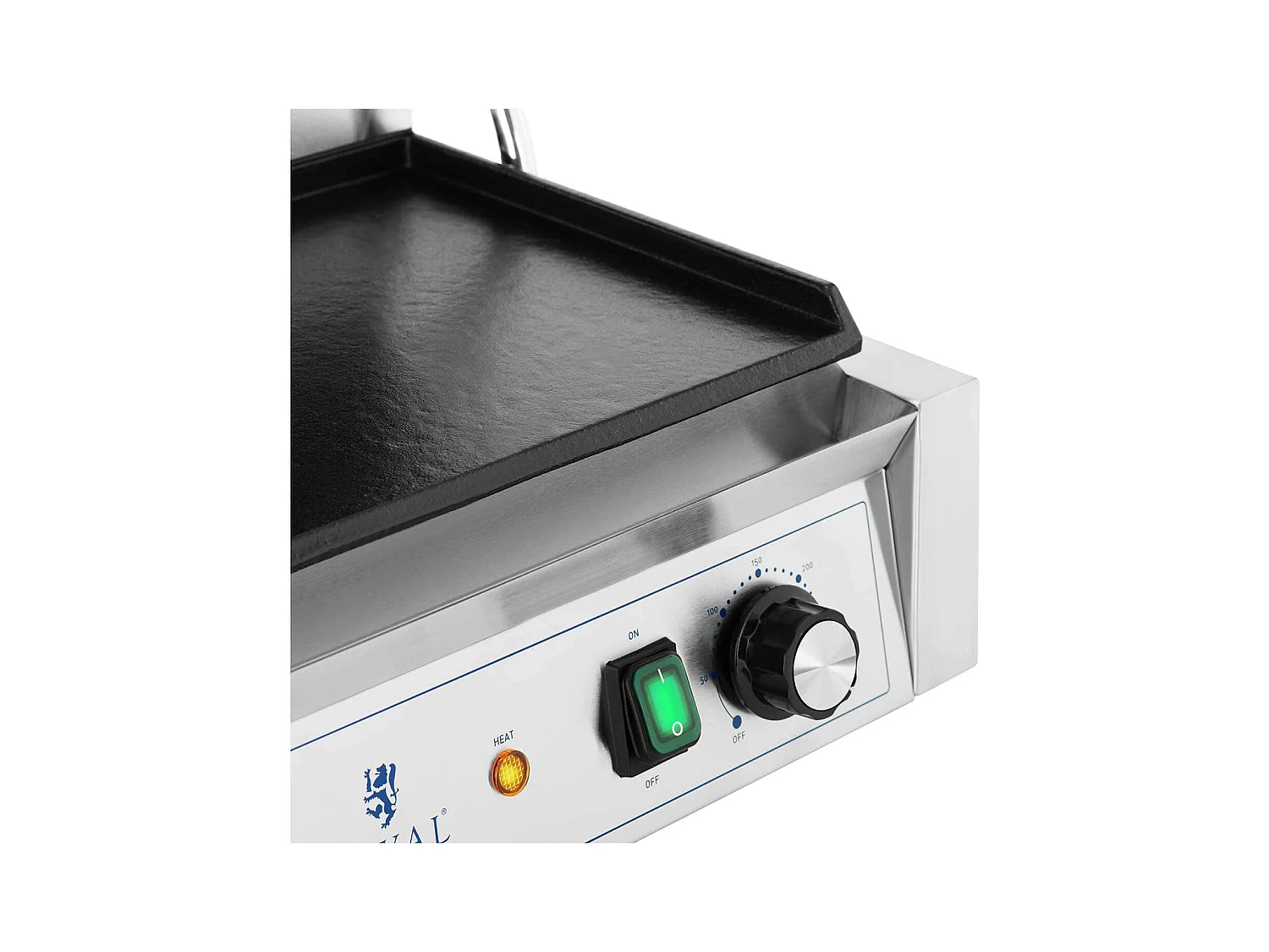 Máquina panini dupla ranhurada + torradeira lisa 3600 watts 50 - 300 °C com coletor de gordura em aço inoxidável ferro fundido profissional 14_0004005