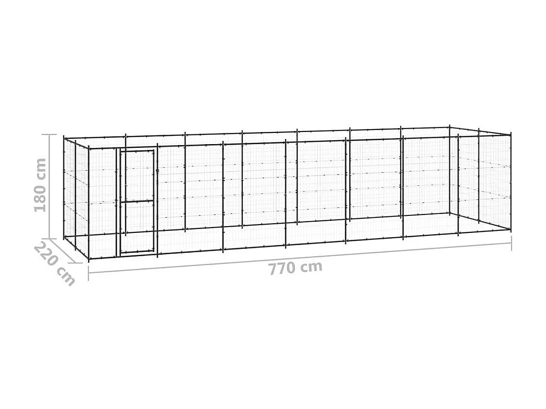 Canil externo para parque de animais gaiola para cães aço 1694 m² 02_0000383