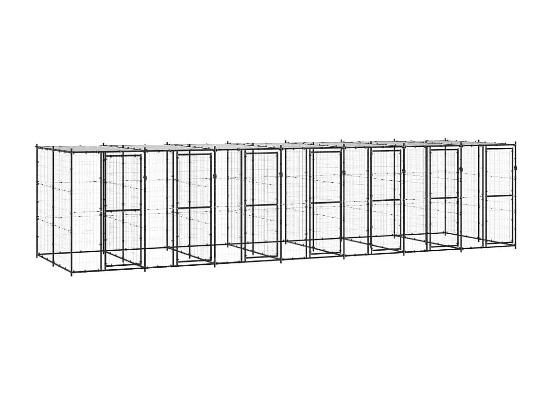 Chenil extérieur cage enclos 770 x 220 x 180 cm 02_0000392