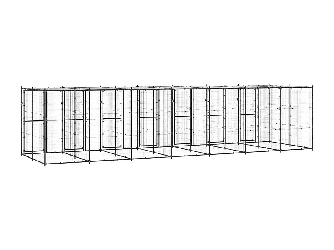 Chenil extérieur cage enclos 770 x 220 x 180 cm 02_0000392