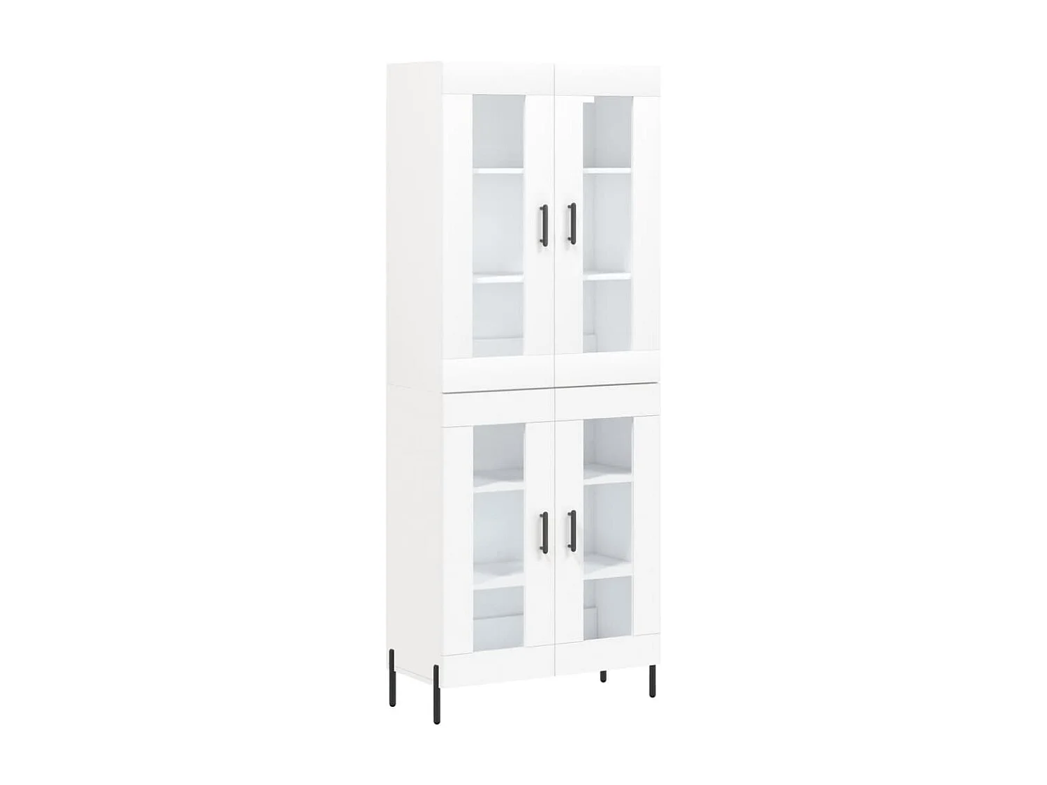 Credenza cassettiera cassettiera mobile contenitore organizer cucina soggiorno soggiorno alto 69,5 x 34 x 180 cm derivati ​​del legno bianco 02_0032637