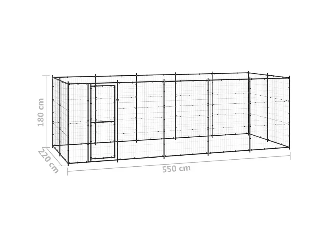 Chenil extérieur cage enclos 550 x 220 x 180 cm 02_0000379