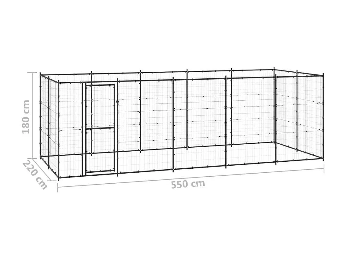 Chenil extérieur cage enclos 550 x 220 x 180 cm 02_0000379