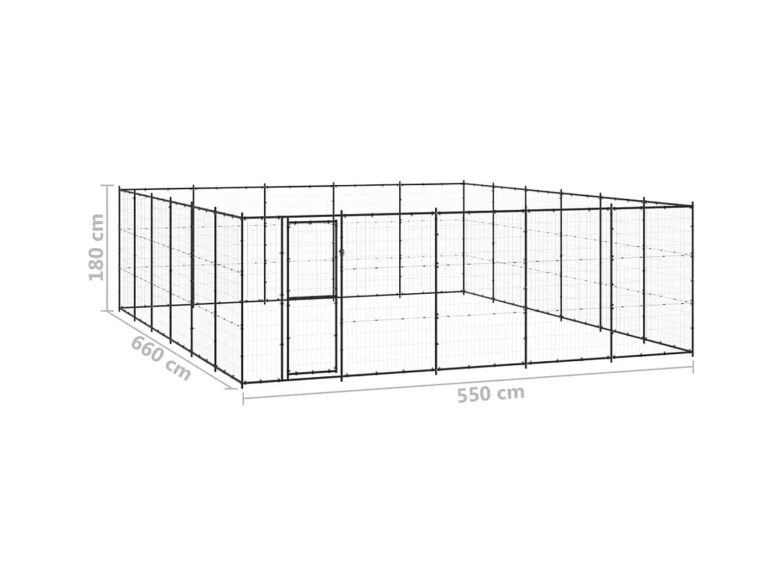 Chenil extérieur cage enclos 550 x 660 x 180 cm 02_0000371