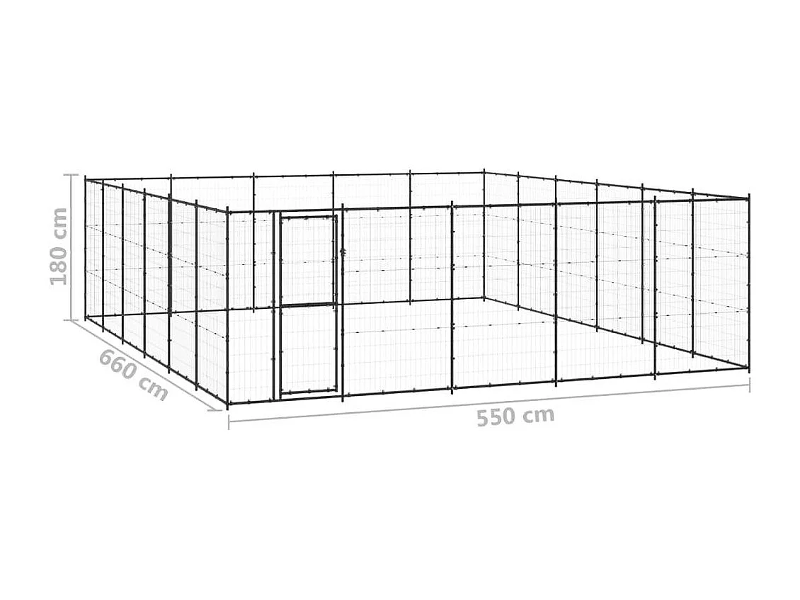 Chenil extérieur cage enclos 550 x 660 x 180 cm 02_0000371