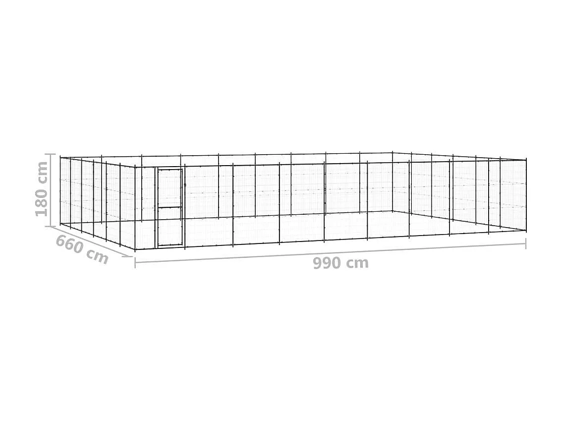 Chenil extérieur cage enclos 990 x 660 x 180 cm 02_0000376
