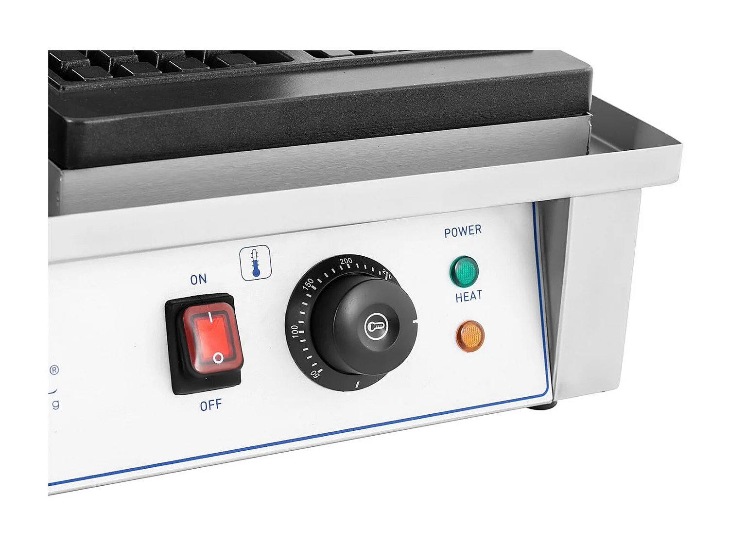 Máquina tradicional belga de waffles retangulares duplos (dimensões da placa: 170 x 100 mm, potência: 2 x 2.000 W, 4 waffles por lote) 14_0004857