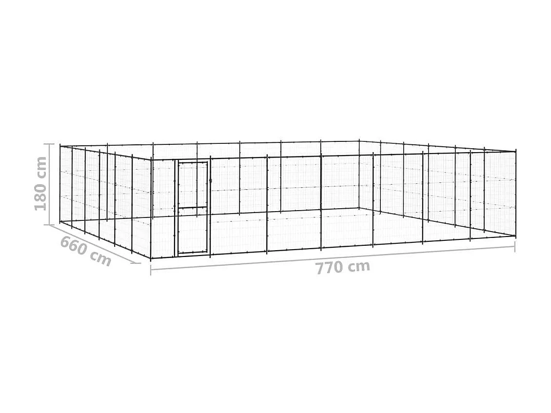 Chenil extérieur cage enclos 770 x 660 x 180 cm 02_0000374