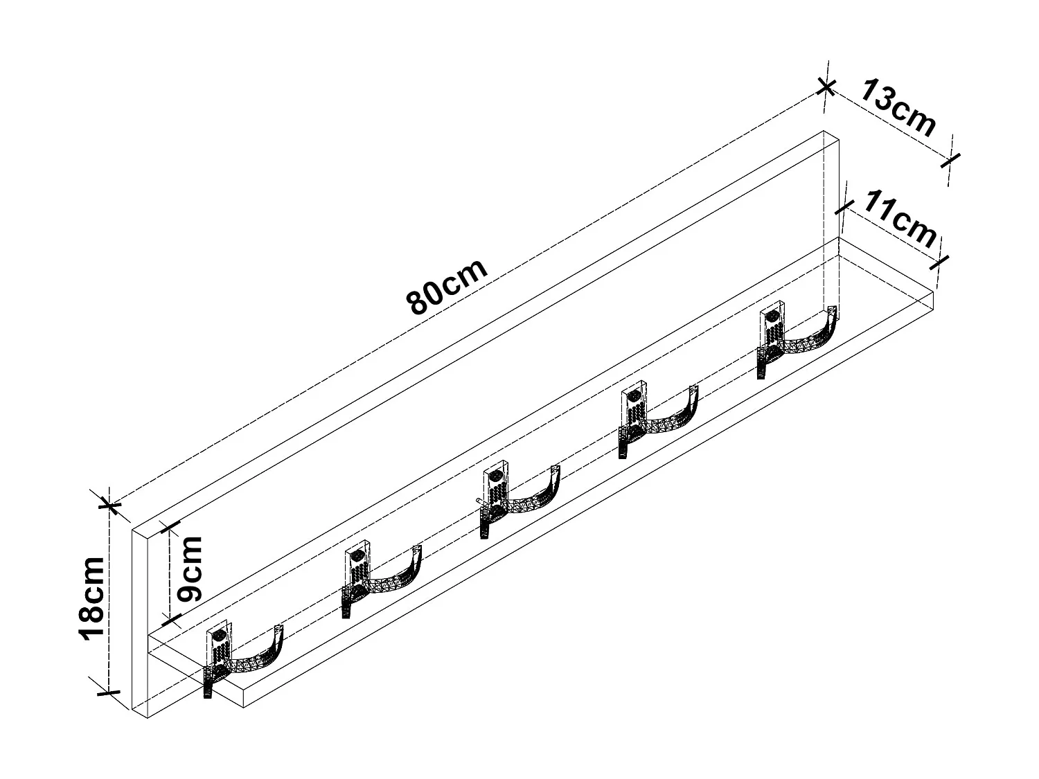 Appendiabiti con 10 ganci 80 x 13 x 18 cm antracite 03_0008167