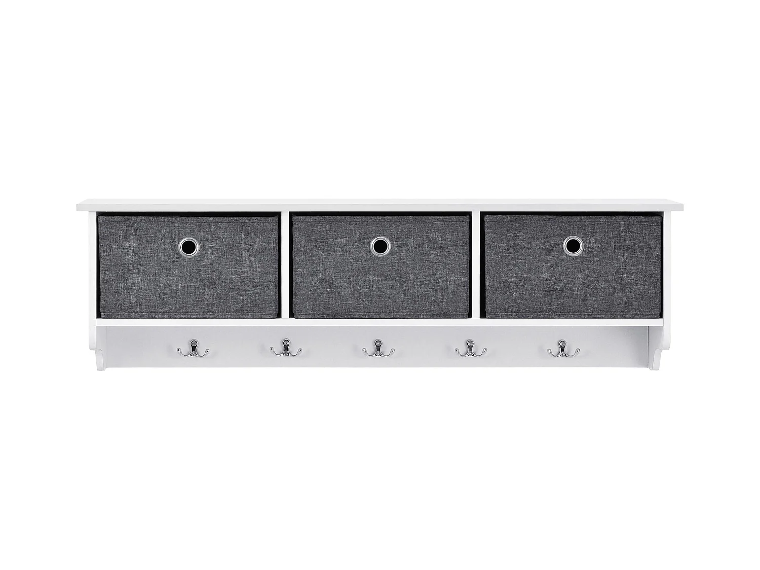 Perchero de pared 30 x 100 x 20 cm blanco gris plata 03_0008181