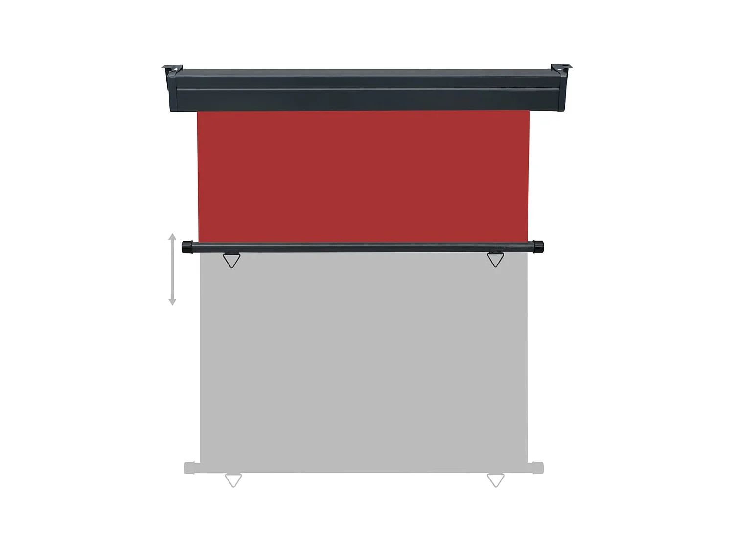 Toldo de protección lateral retráctil para patio, jardín, terraza, balcón, protección visual, 170 x 250 cm, rojo 02_0007031