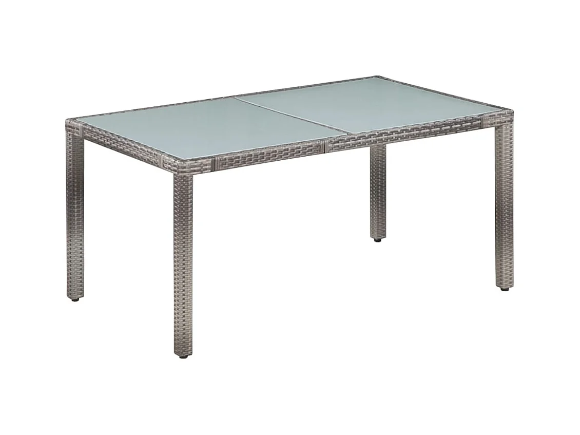 Mobilier à dîner salon résine grise 150 x 90 x 75 cm 02_0014819