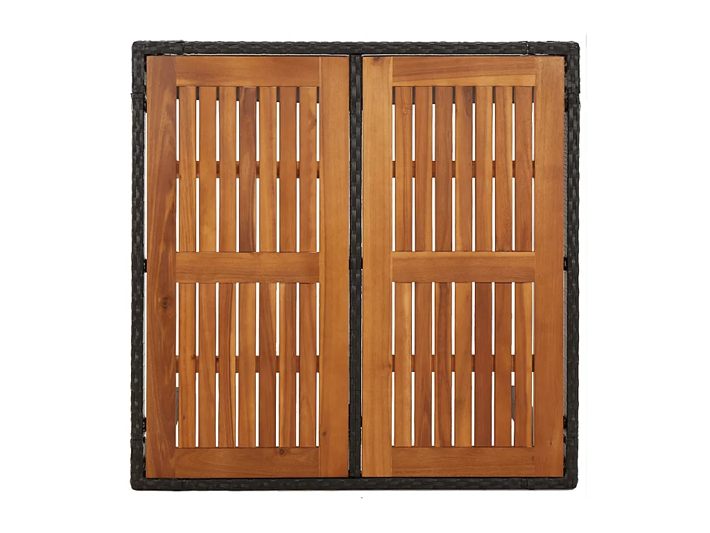 Mobili da pranzo e cuscini da giardino 5 pezzi in resina intrecciata nera 02_0014867