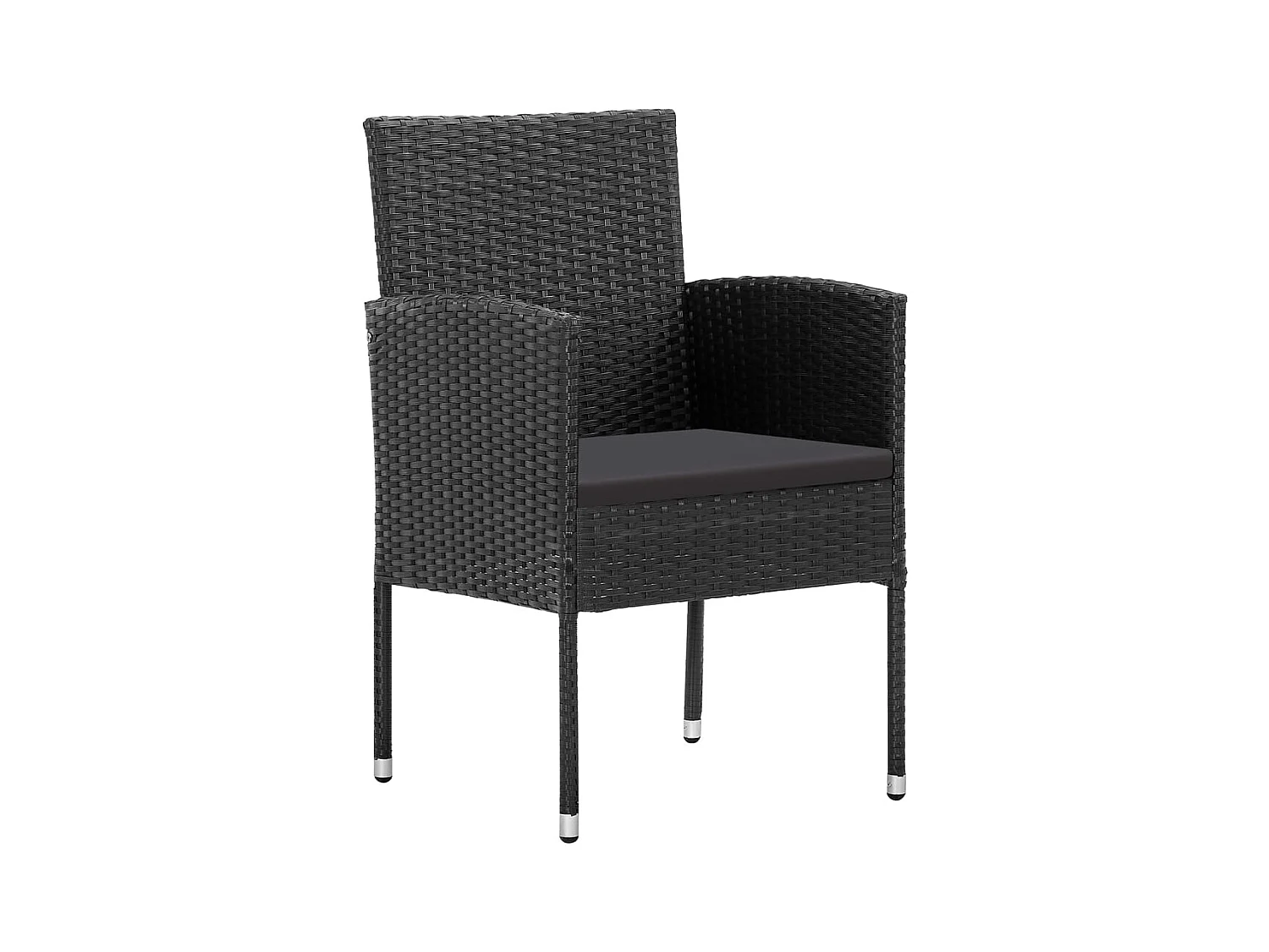 Conjunto de comedor de jardín de 9 piezas para exterior color negro 02_0014116