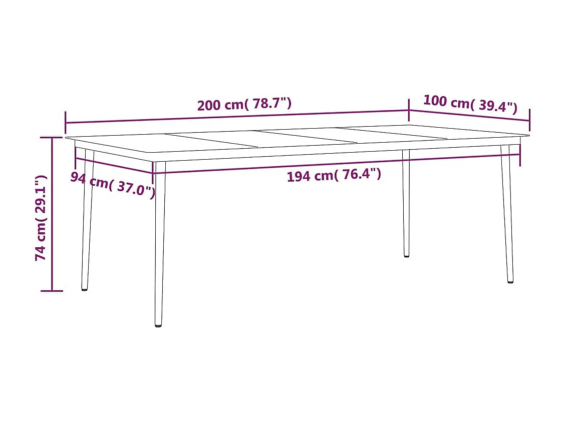 Conjunto de comedor de jardín de 9 piezas para exterior color negro 02_0014116