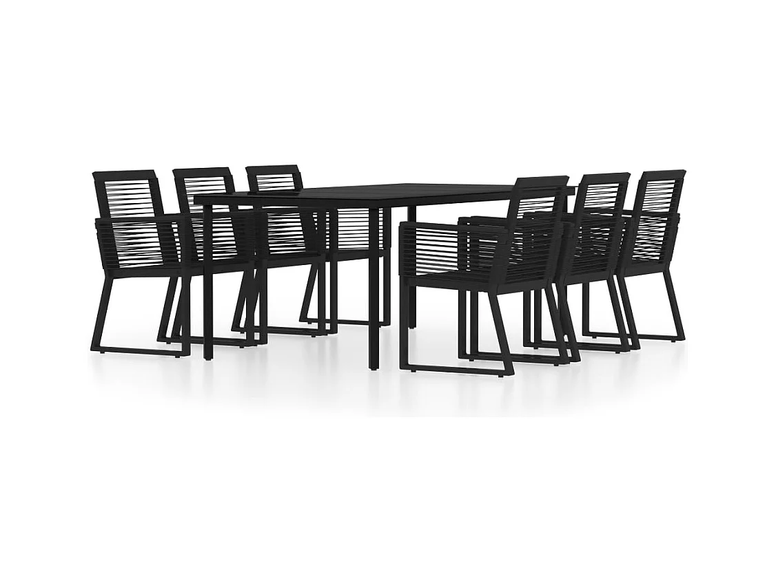 Set da pranzo da giardino con mobili da esterno 7 pezzi nero 02_0014037