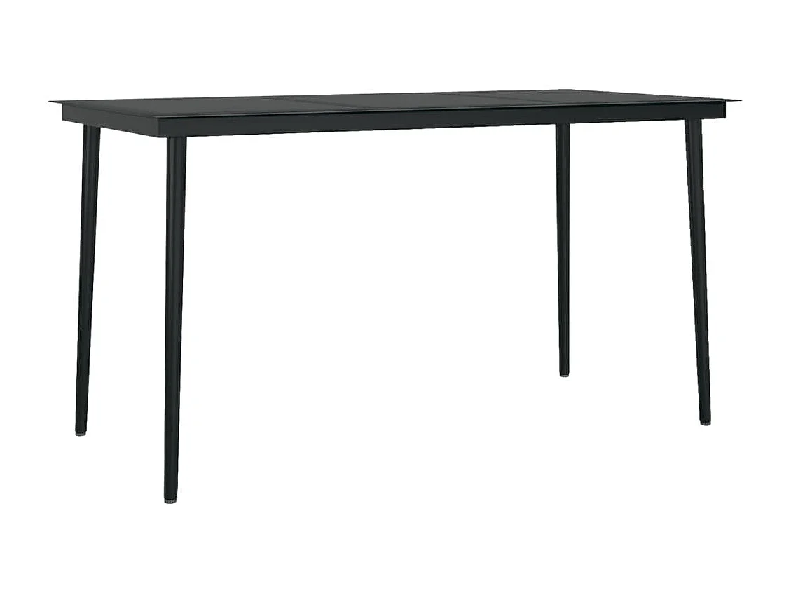 Mueble de comedor de jardín con cojines 7 piezas negro 02_0014608