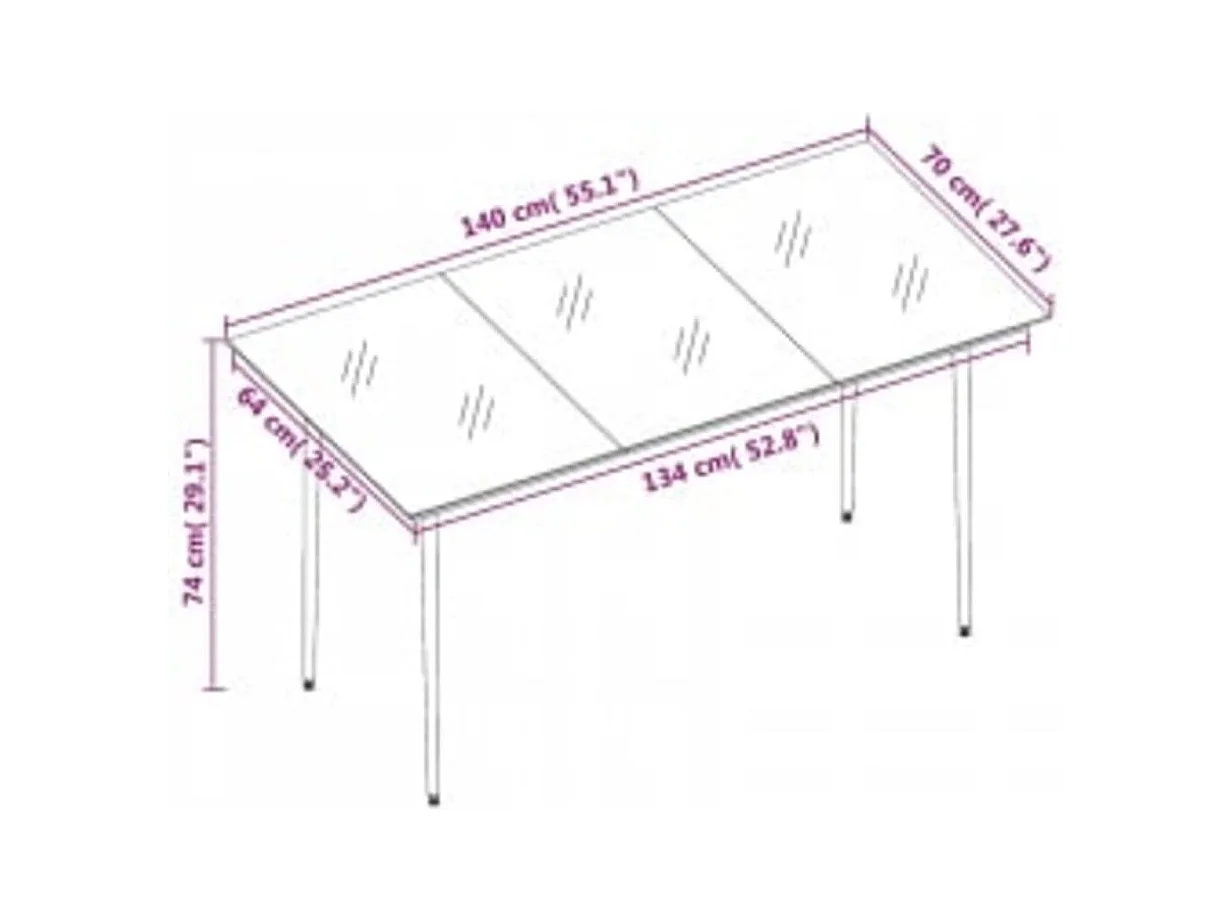 Mobilier de salle à grise 140 x 70 x 74 cm 02_0014625