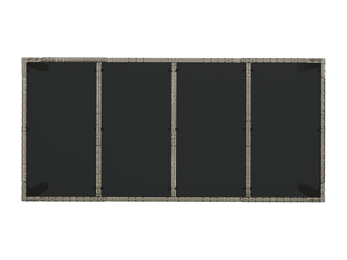 Móveis de jantar de jardim e almofadas 7 peças de rattan cinza 02_0014901