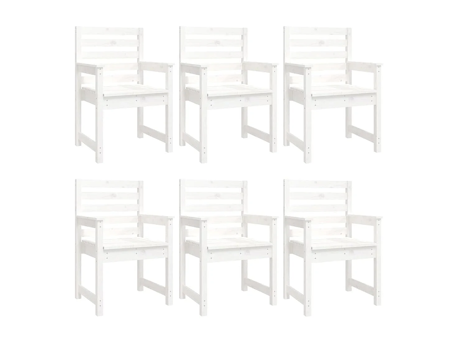 Conjunto de jantar de jardim com 7 peças branco madeira de pinho maciço 02_0014338