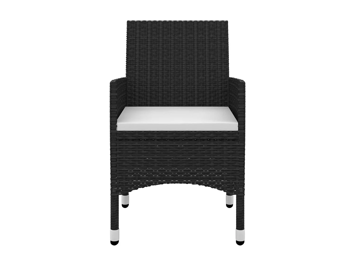 Set da pranzo da esterno 7 pezzi con cuscini resina intrecciata vetro nero 02_0014449