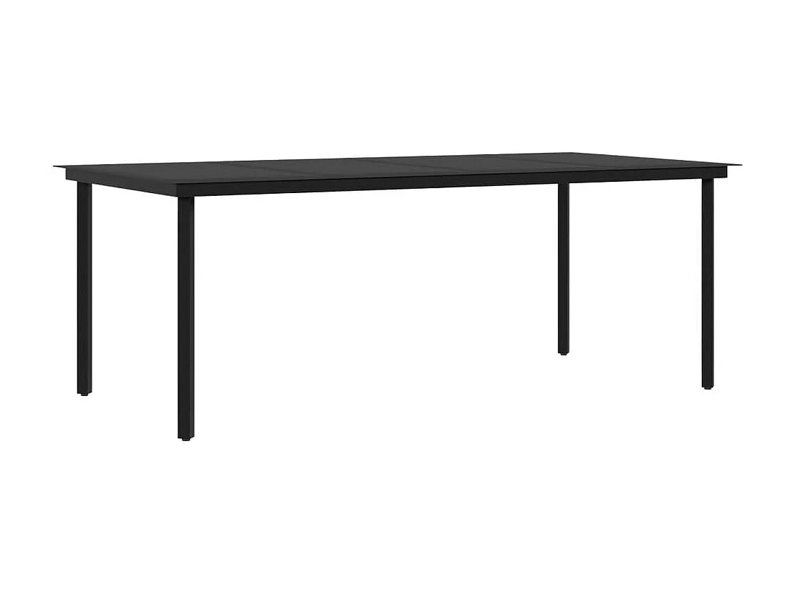 Set da pranzo da esterno 7 pezzi con cuscini resina intrecciata vetro nero 02_0014449