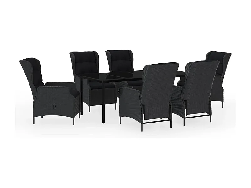 Set da pranzo da giardino con mobili da esterno 7 pezzi grigio scuro 02_0013976