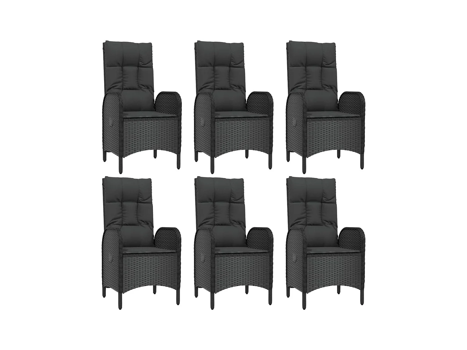 Conjunto de jantar de jardim de vime com resina preta de 7 peças com almofadas 02_0014462