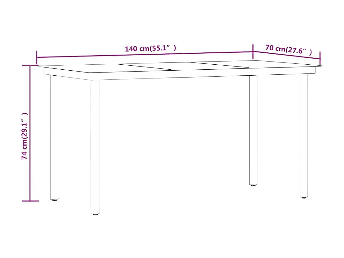 Conjunto de comedor de jardín de 7 piezas para exterior color negro 02_0014032