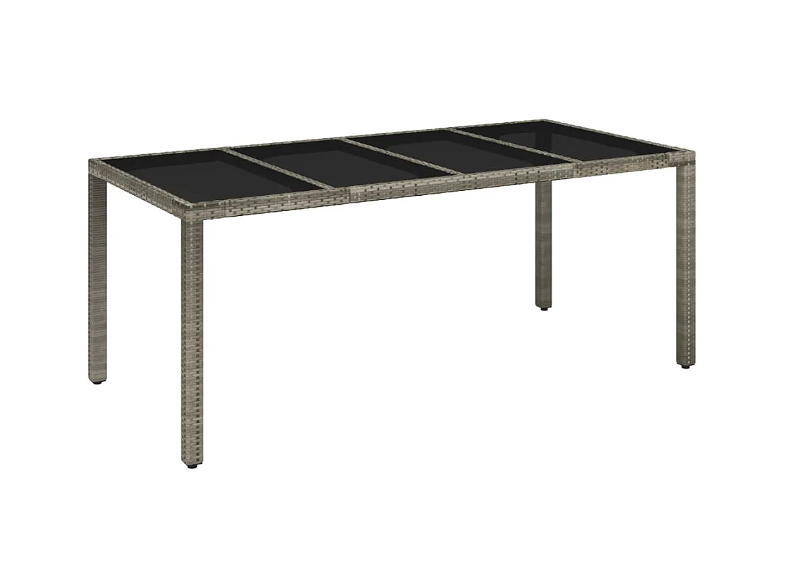 Móveis de jantar de jardim e almofadas 7 peças de rattan cinza 02_0014900