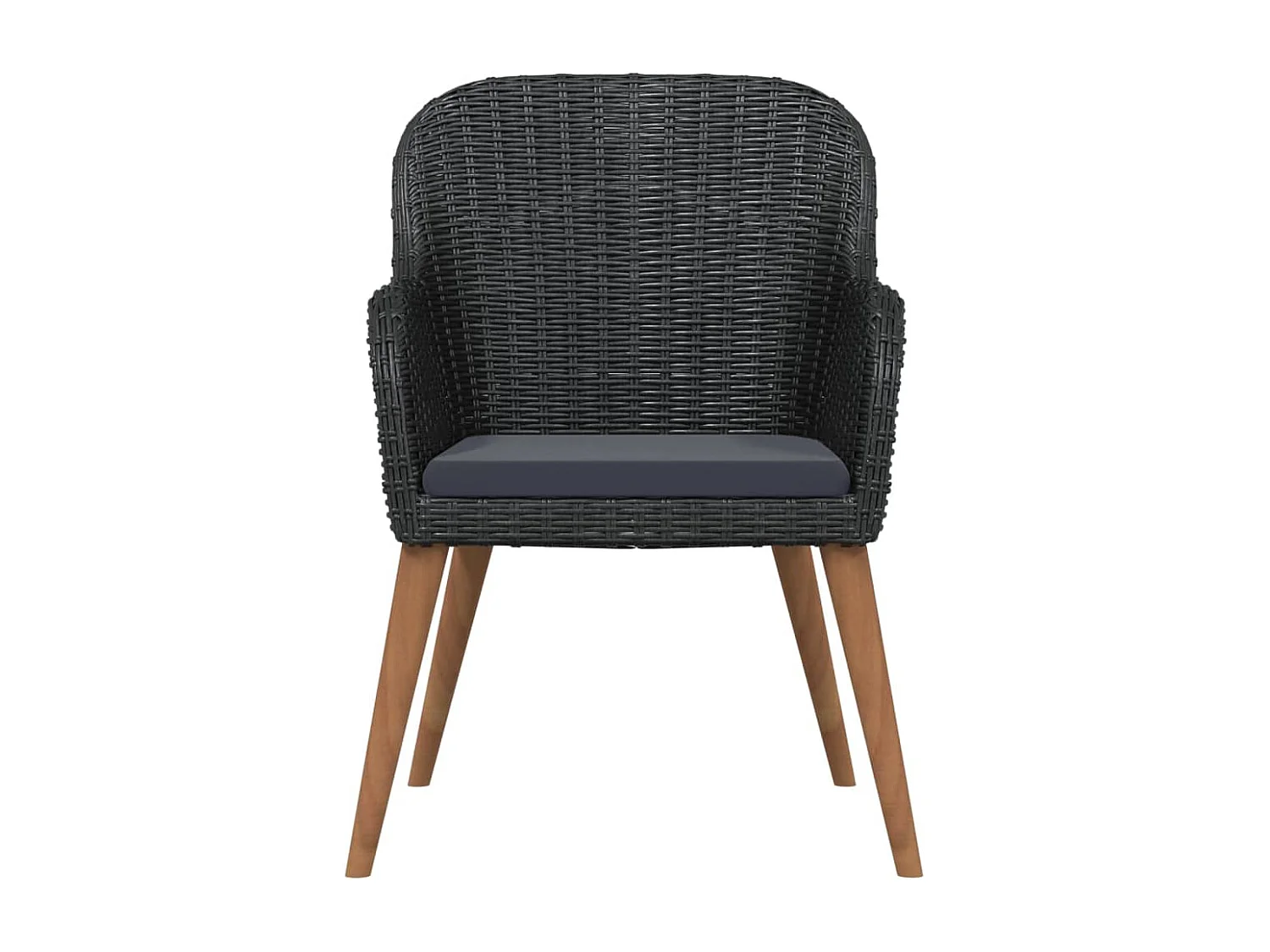 Conjunto de comedor de jardín de 3 piezas con cojines negro 02_0014600