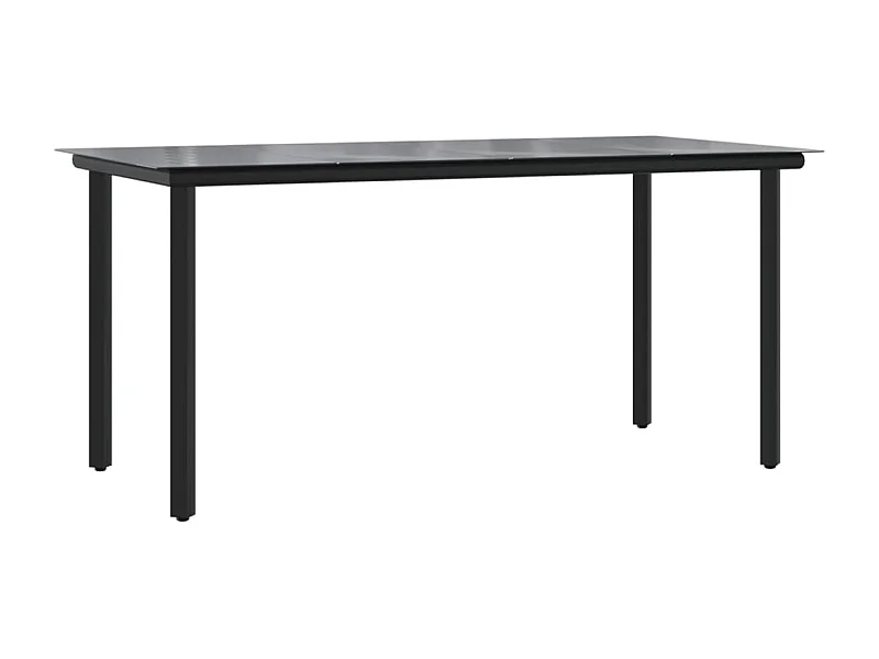 Mobilier à dîner de résine noire 160 x 80 x 74 cm 02_0014886