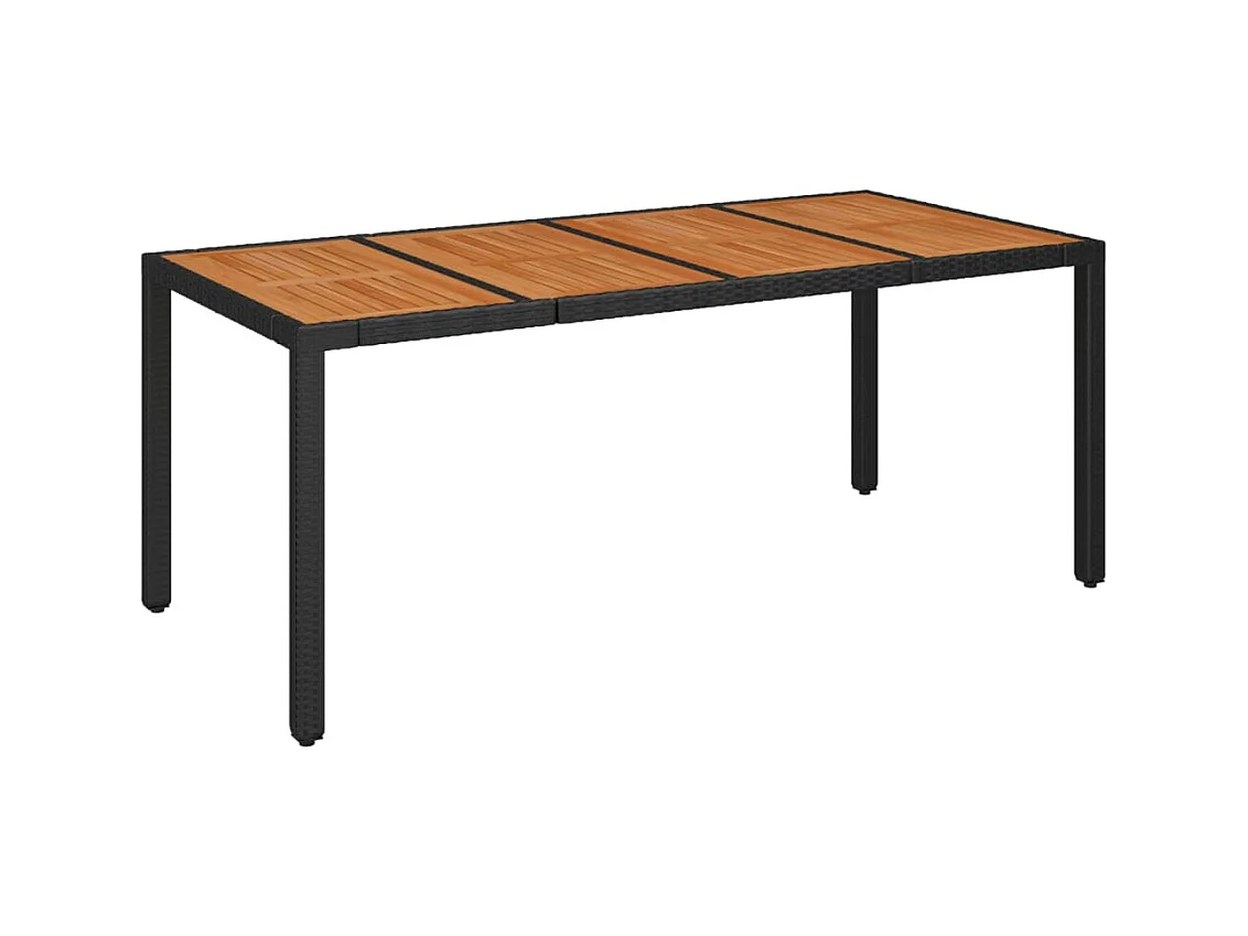 Conjunto de comedor de jardín de 9 piezas con cojines de mimbre negro 02_0014838