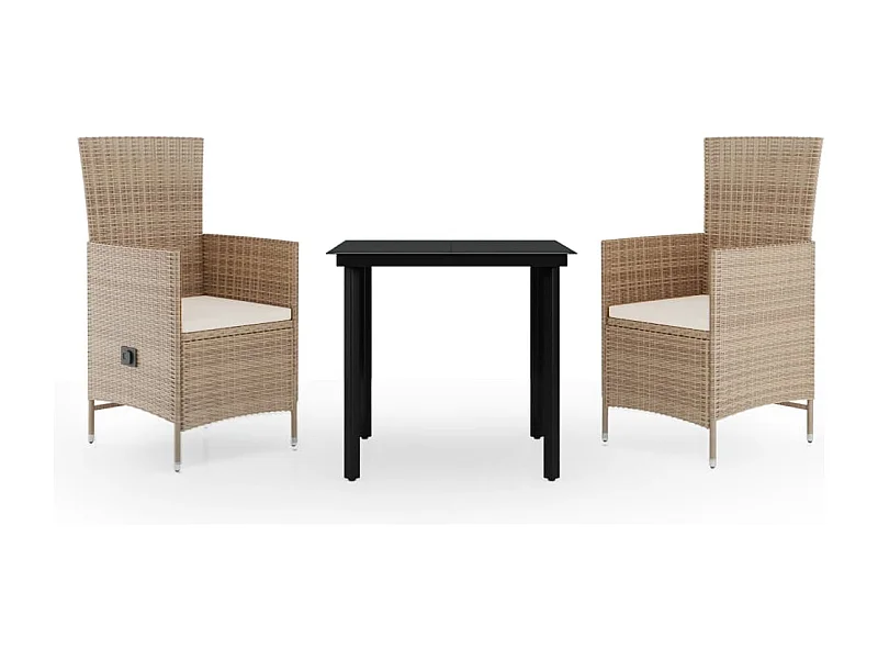 Set da pranzo da giardino con cuscini 3 pezzi beige 02_0014131