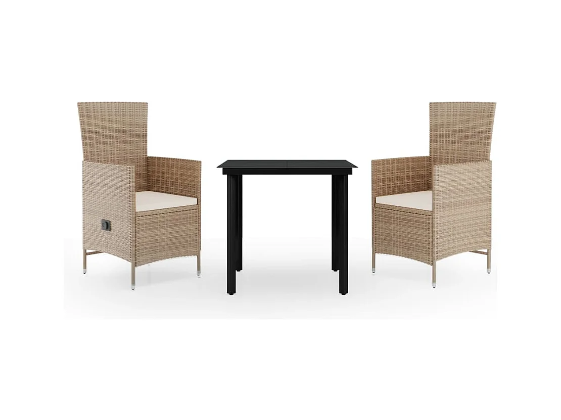 Set da pranzo da giardino con cuscini 3 pezzi beige 02_0014131