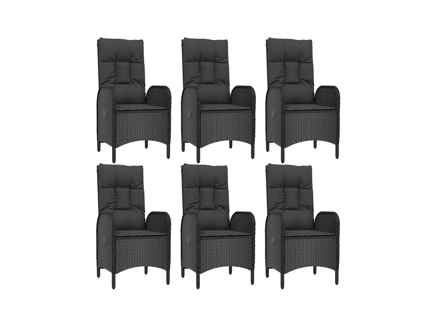 Conjunto de comedor de jardín de 9 piezas con cojines de mimbre de resina negra 02_0014829