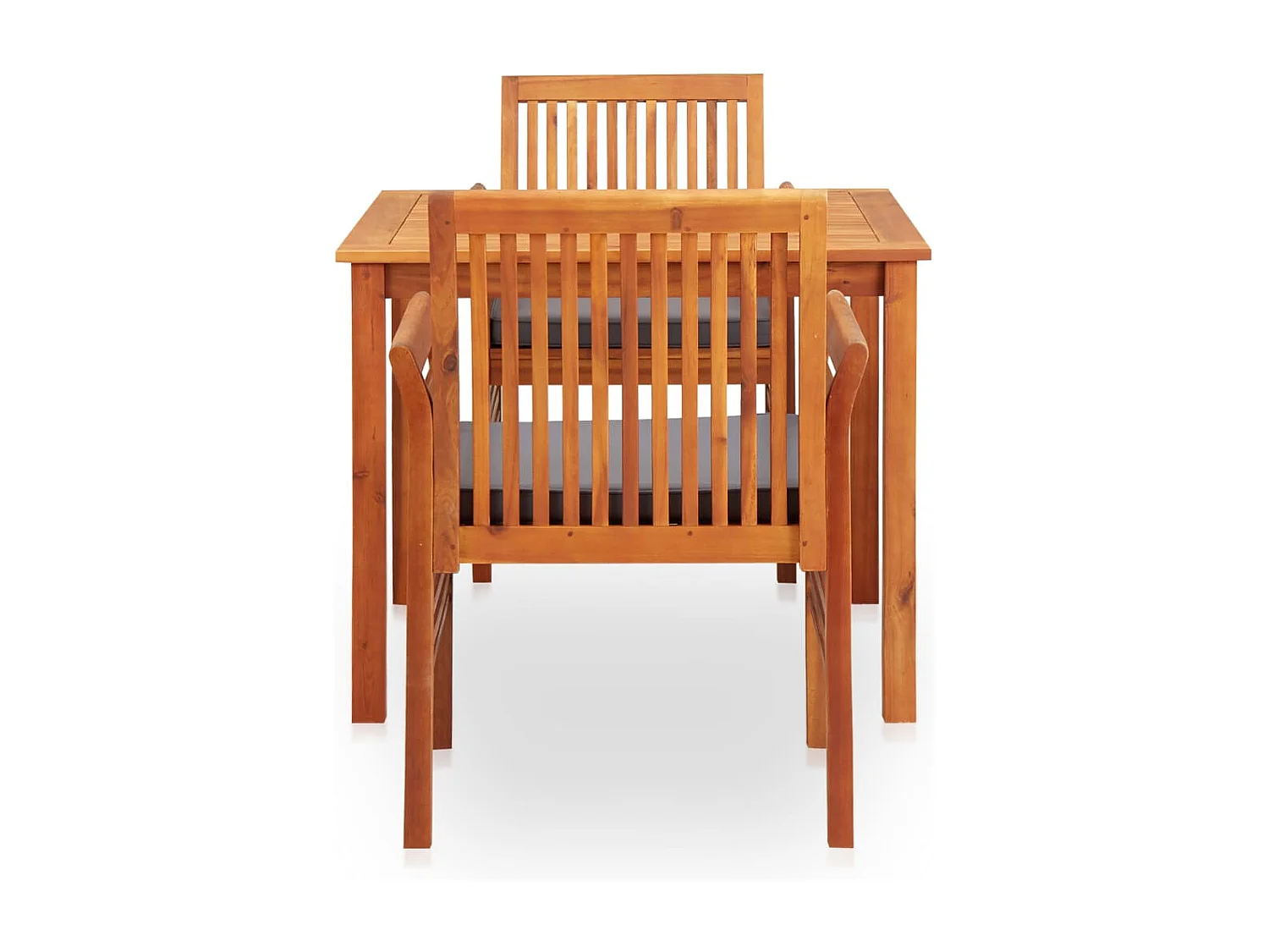 Conjunto de jantar para exterior de 3 peças e almofadas de acácia maciça 02_0014648