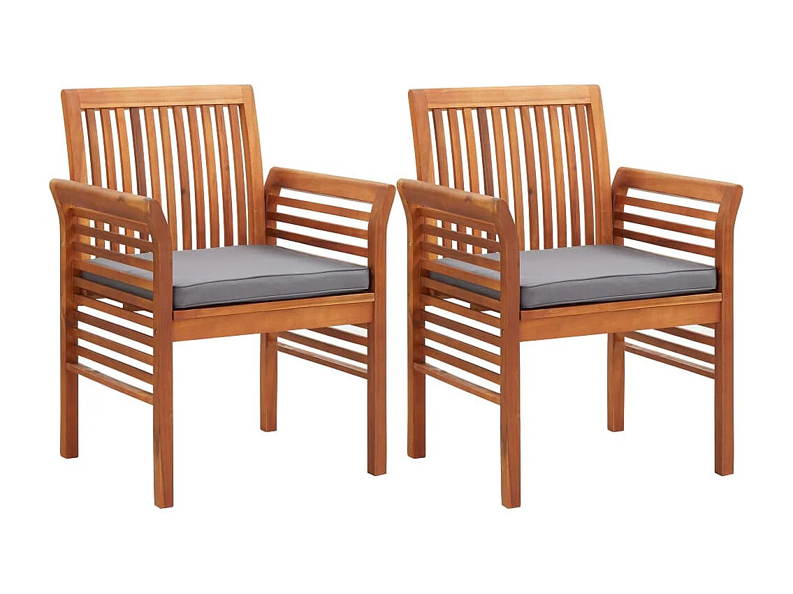 Conjunto de jantar para exterior de 3 peças e almofadas de acácia maciça 02_0014648