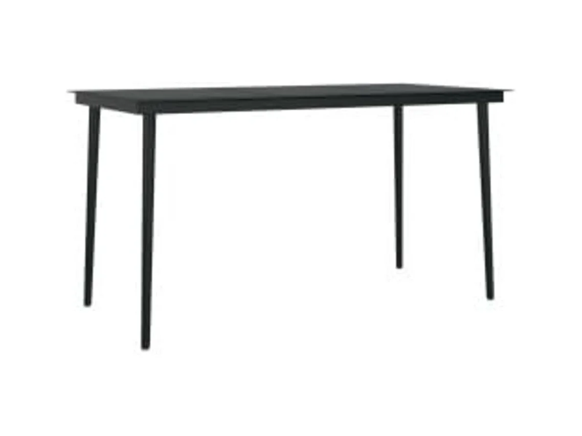 Móveis de sala de jantar de jardim com almofadas 7 peças pretas 02_0014607