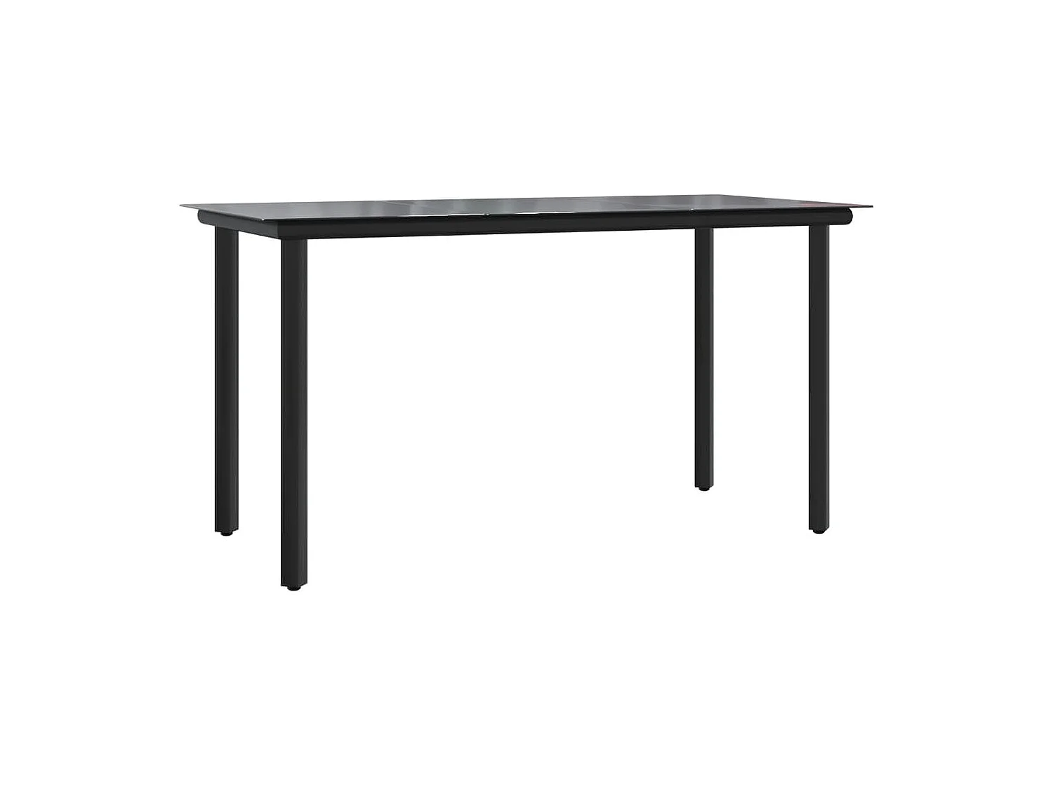 Muebles de comedor y cojines de jardín 5 piezas resina tejida negra 02_0014889